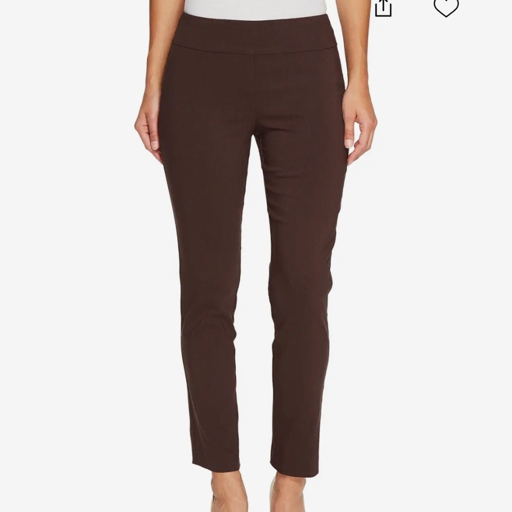 NWT Krazy Larry pull on stretch ankle pants in brown stretch S 6